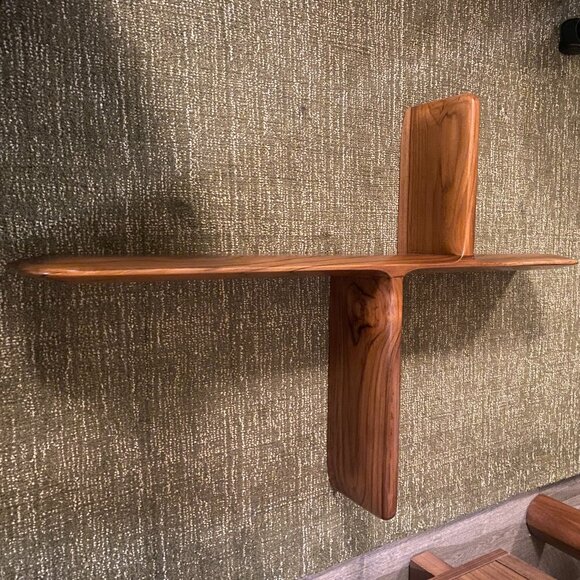 Ash Wood MidCentury Modern Wall Shelf - Picture 2 of 3